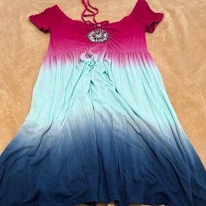 Pink and Blue Ombre Women's Dress